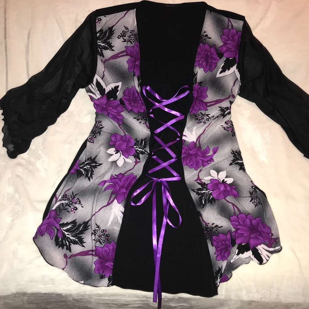 Dare to Wear 2X Black/Purple Tunic